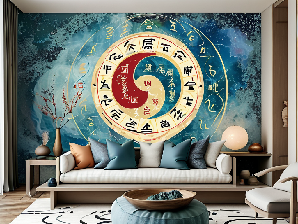 Trang Trí Tường Bằng Giấy Dán Hình Bát Quái Kết Hợp Phong Thủy